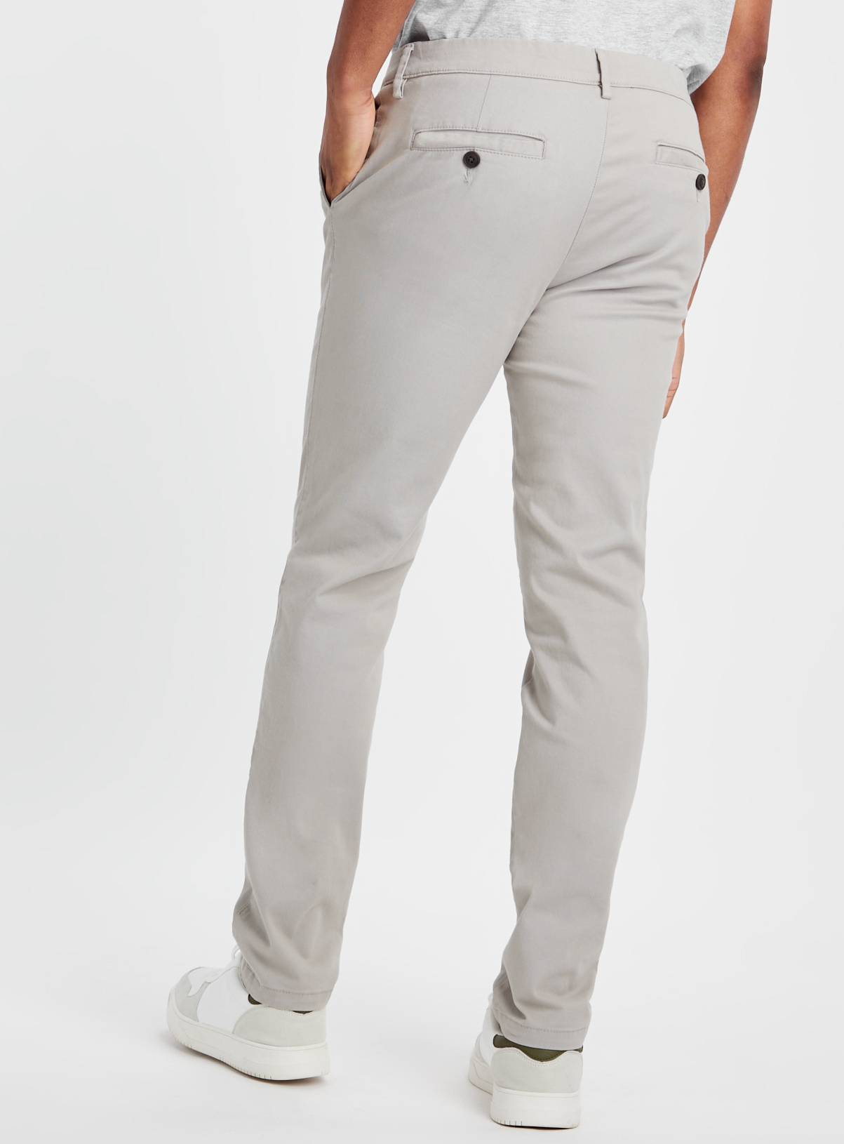 Grey Skinny Fit Chino Trousers  30L - Image 5