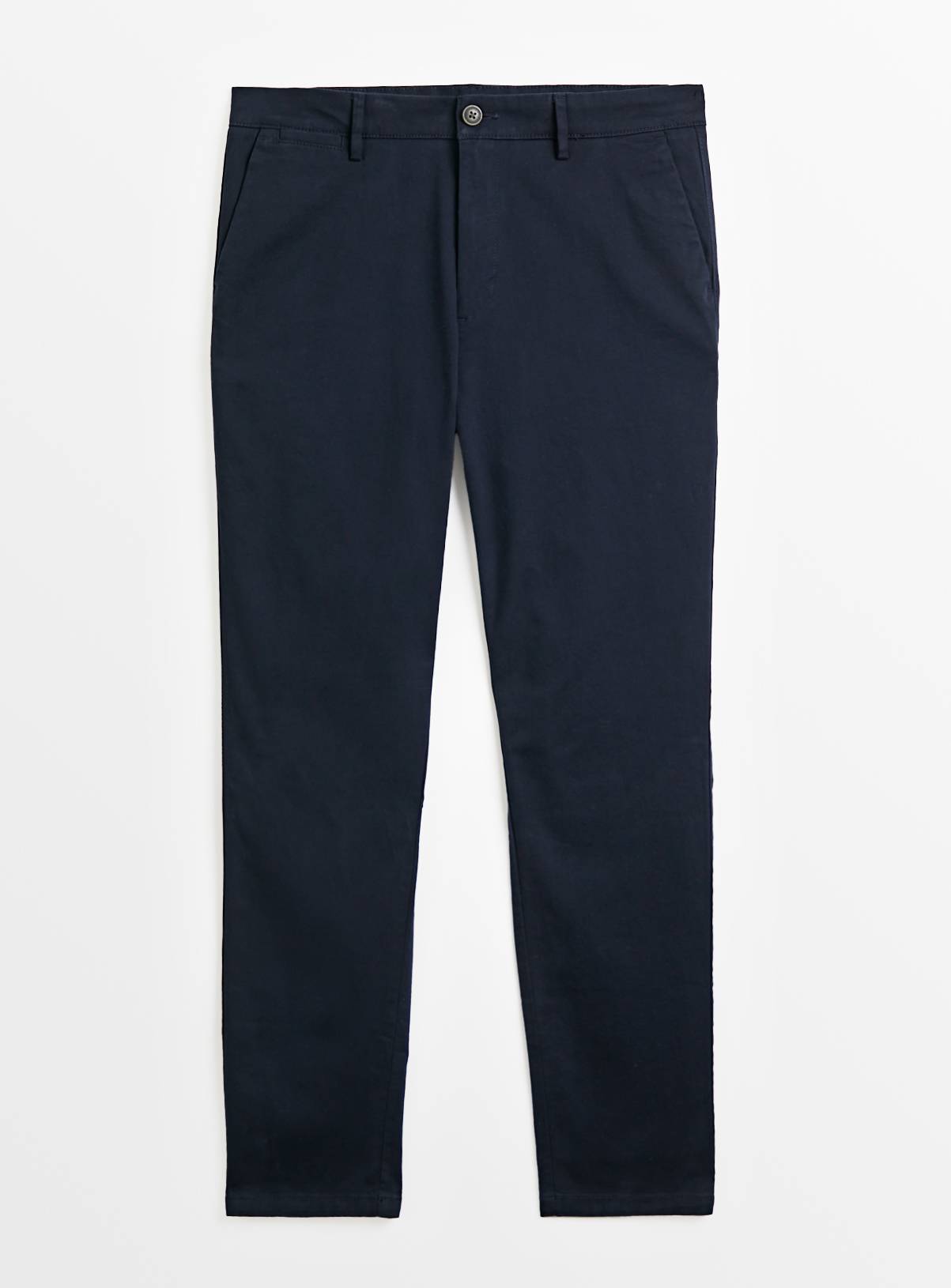 Navy Skinny Fit Chino Trousers  44R - Image 3