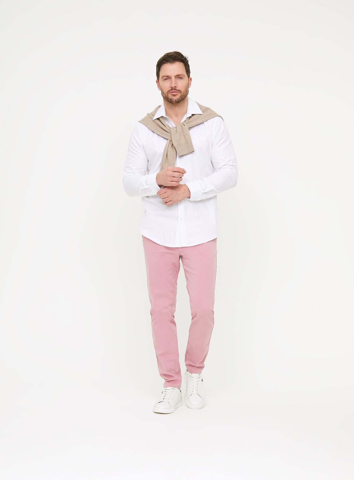 Pink Skinny Fit Chino Trousers  40L - Image 2 thumbnail