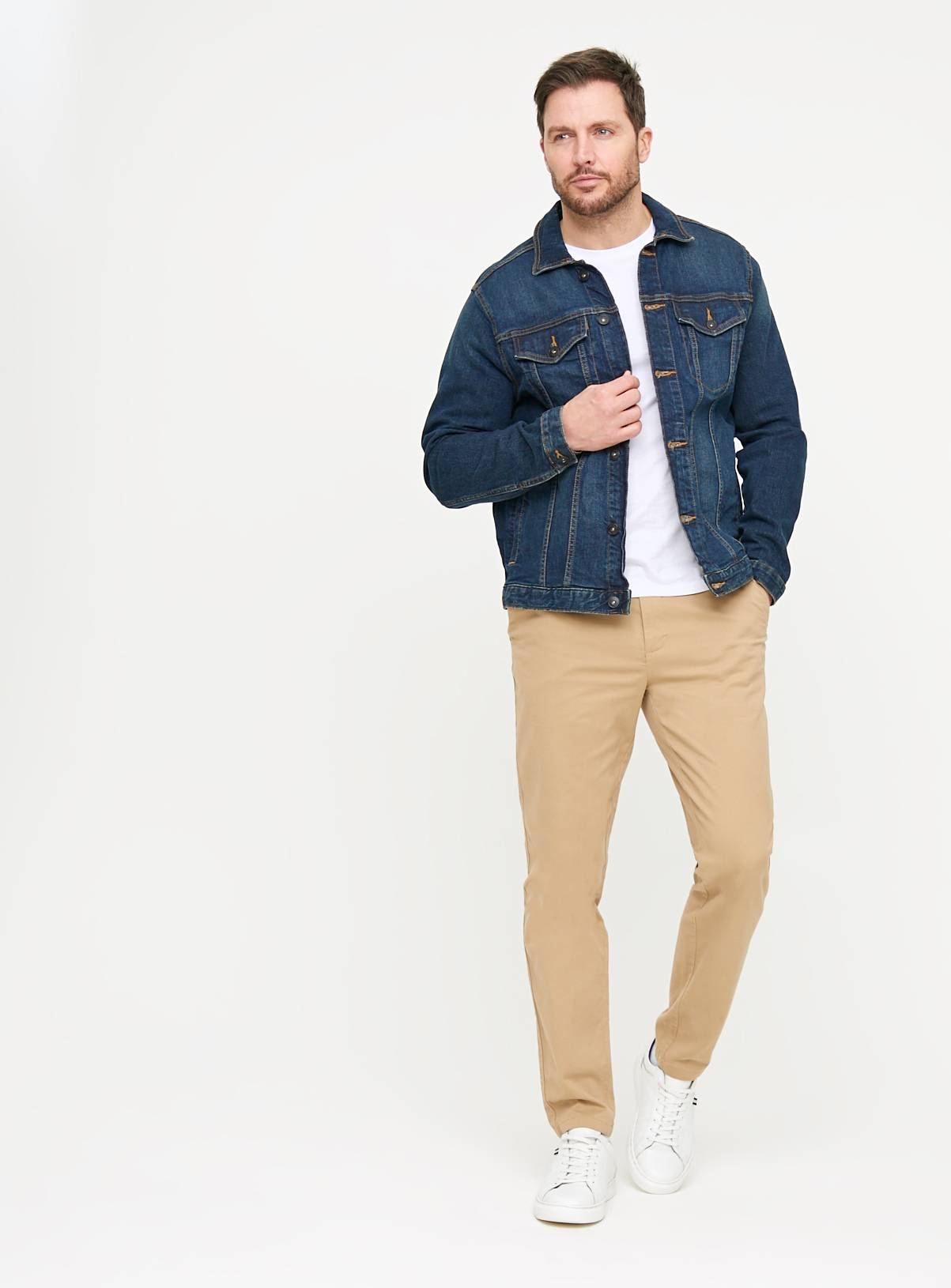 Stone Skinny Fit Chino Trousers  38R - Image 2