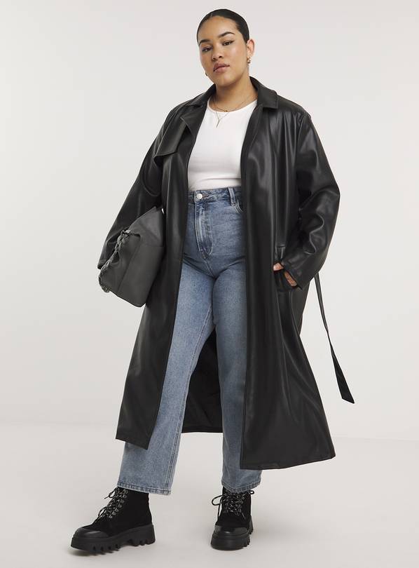 Pu sales trench coat