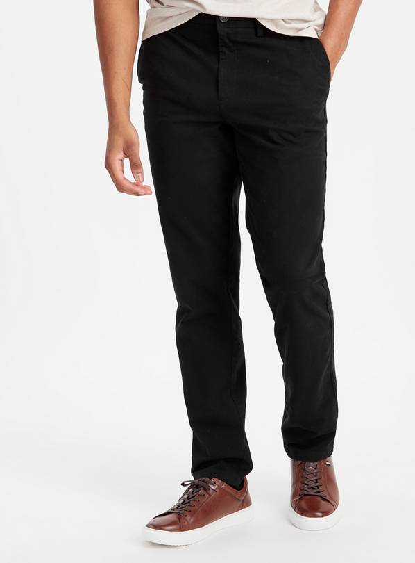 Black Slim Leg Chino With Stretch 36R