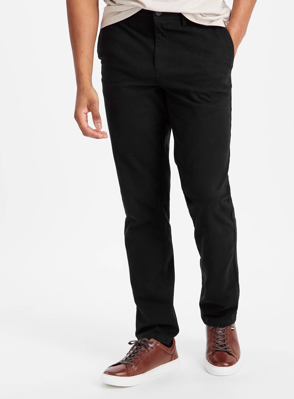 Black Slim Leg Chino With Stretch 30L - Image 1