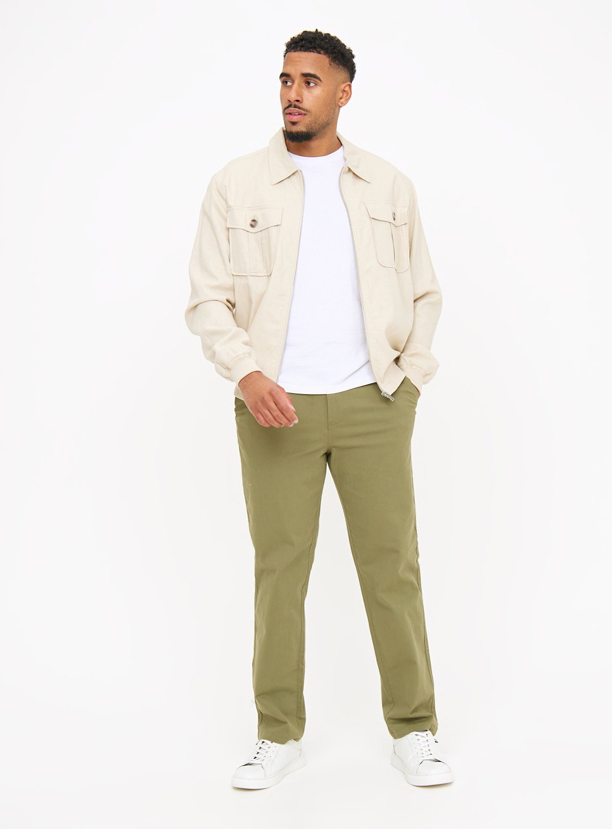 Green Straight Leg Chino Trousers 36R - Image 2 thumbnail