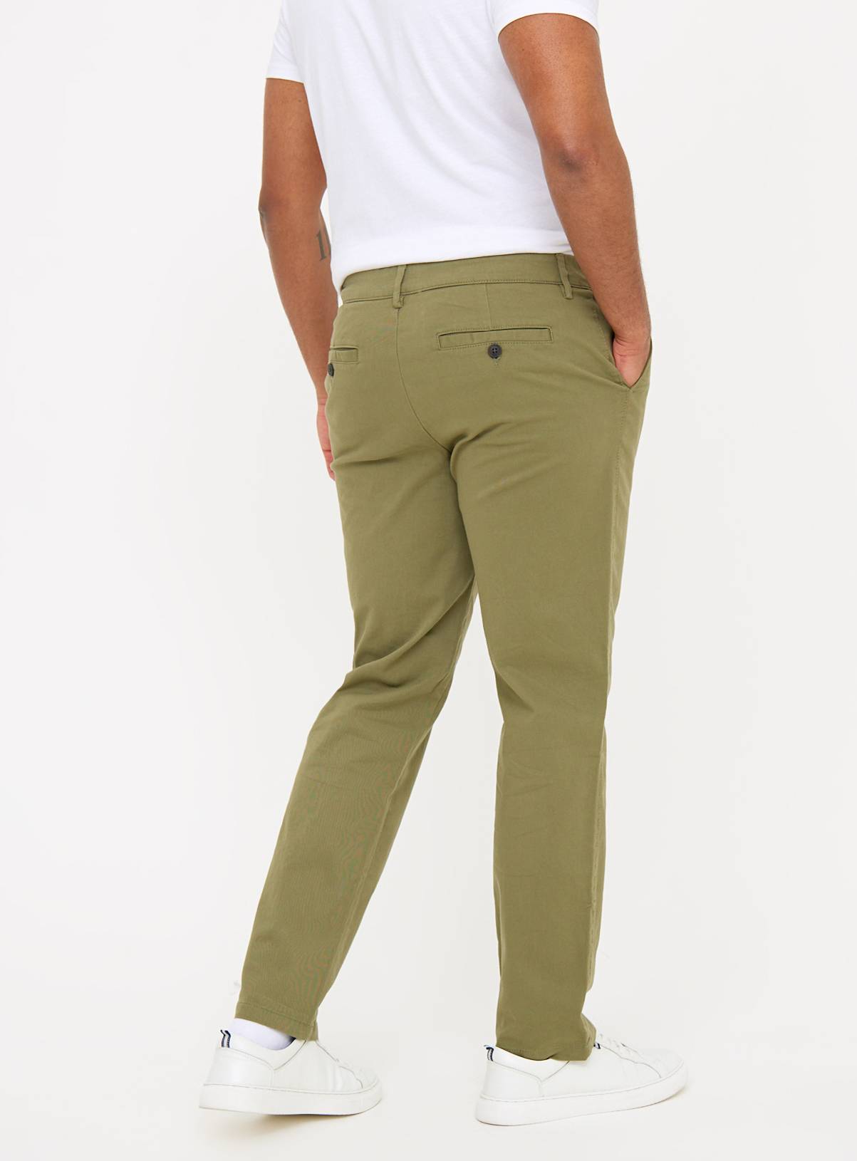Green Straight Leg Chino Trousers 36R - Image 5