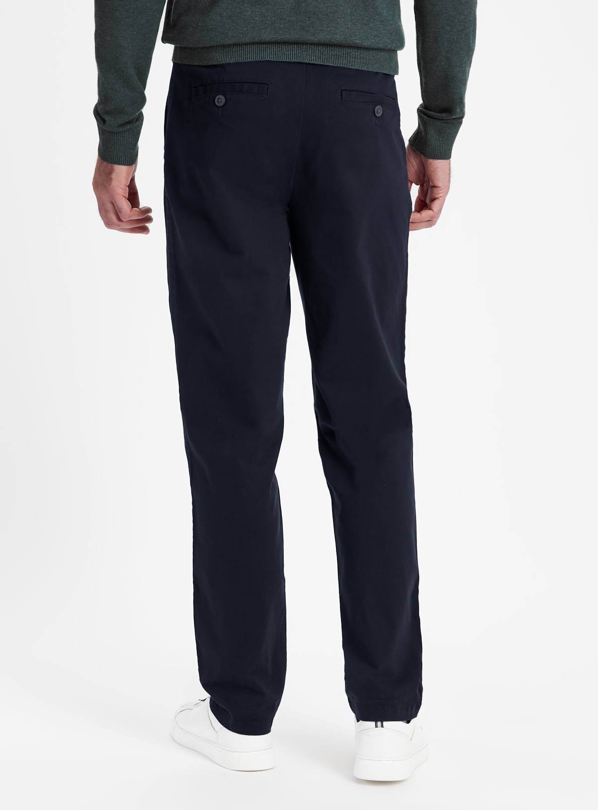 Navy Straight Leg Chino Trousers 32R - Image 5