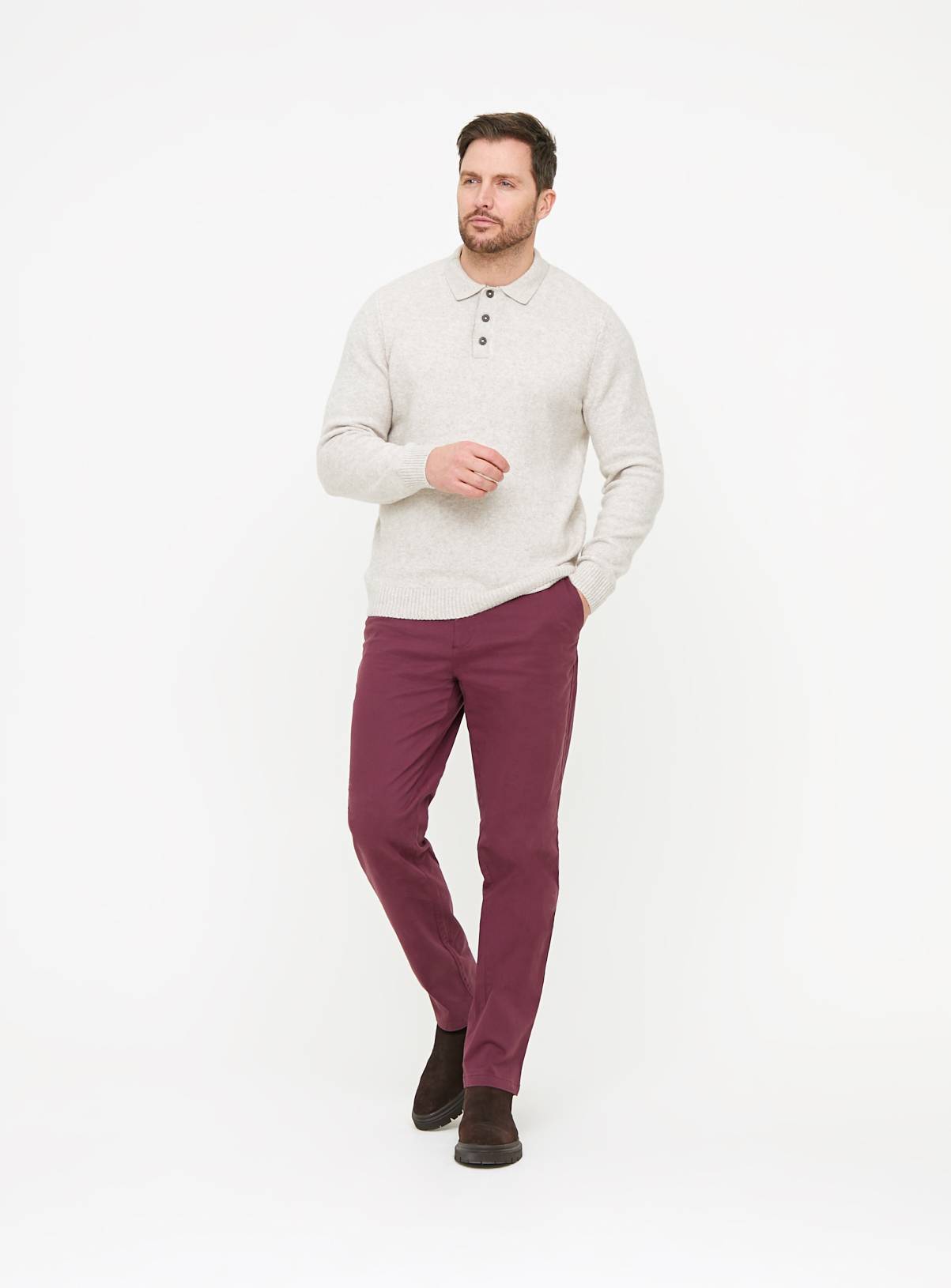 Purple Straight Leg Chino Trousers 38S - Image 2