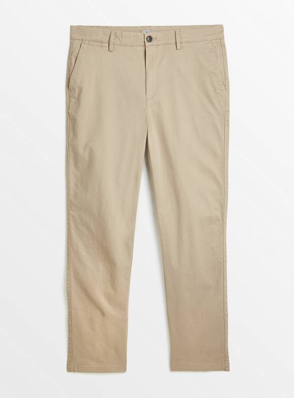 Stone Straight Leg Chino Trousers 40S