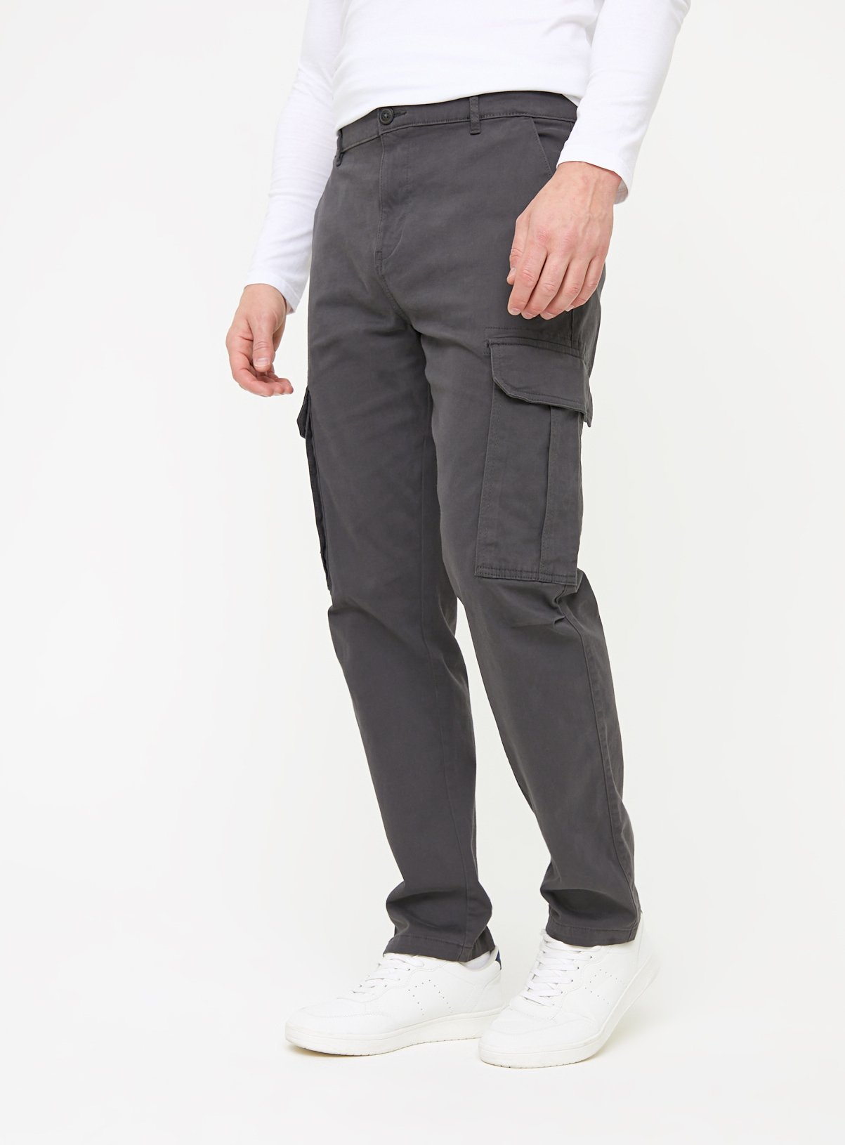 Men's Charcoal Cargo Trousers
