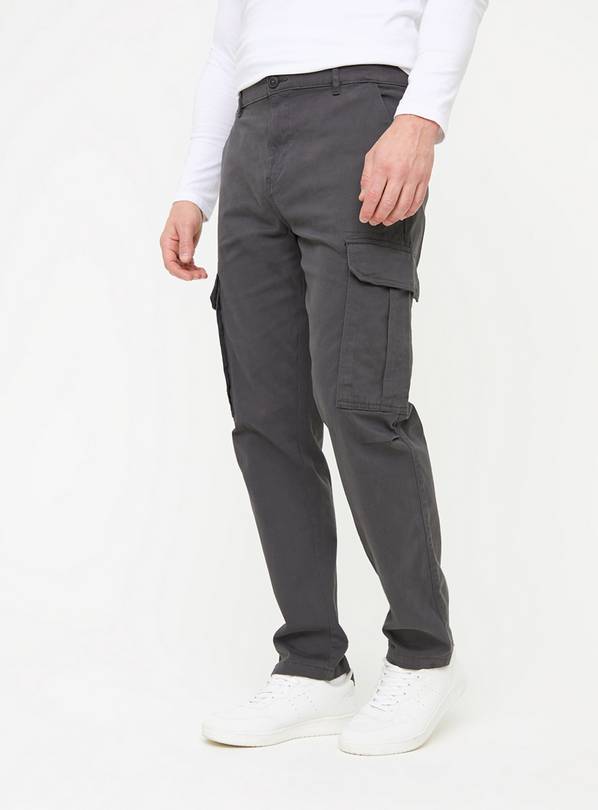 Charcoal Cargo Trousers 32R