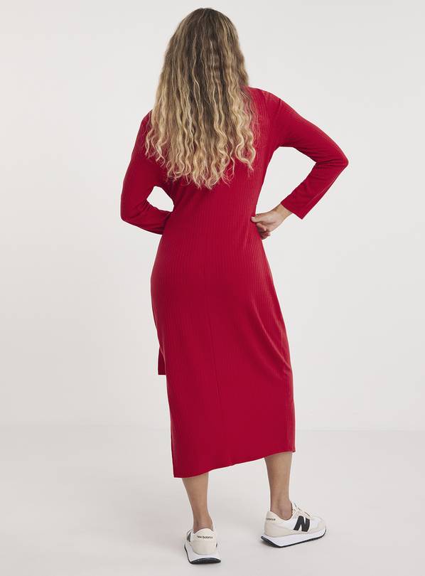 Buy SIMPLY BE Red Wrap Ribbed Midi Dress 30 Dresses Tu