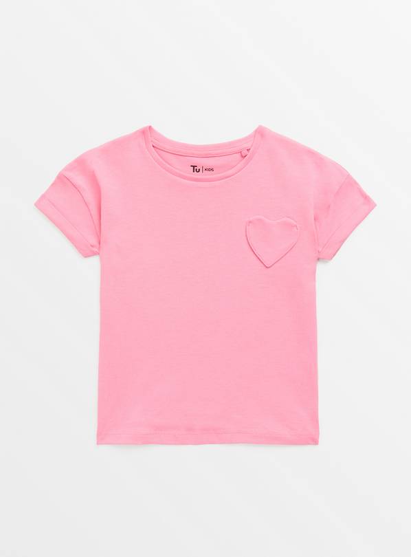Pink Heart Pocket T-Shirt 1-2 years