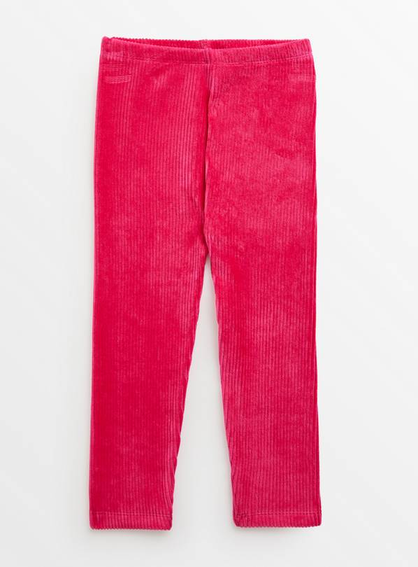 Pink Ribbed Velour Leggings 1.5-2 years