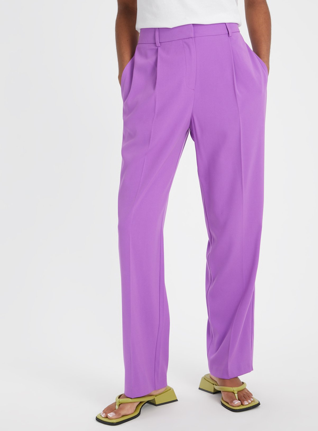 Purple Straight Leg Coord Trousers 14S - Image 1 thumbnail