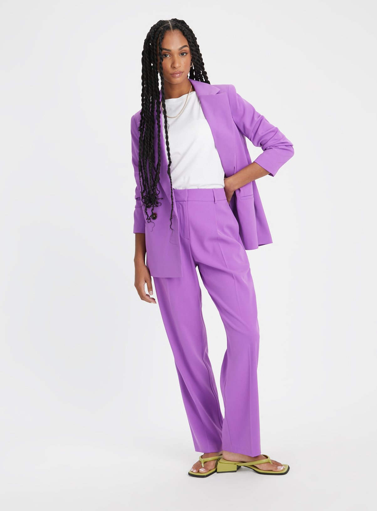 Purple Straight Leg Coord Trousers 14S - Image 2 thumbnail