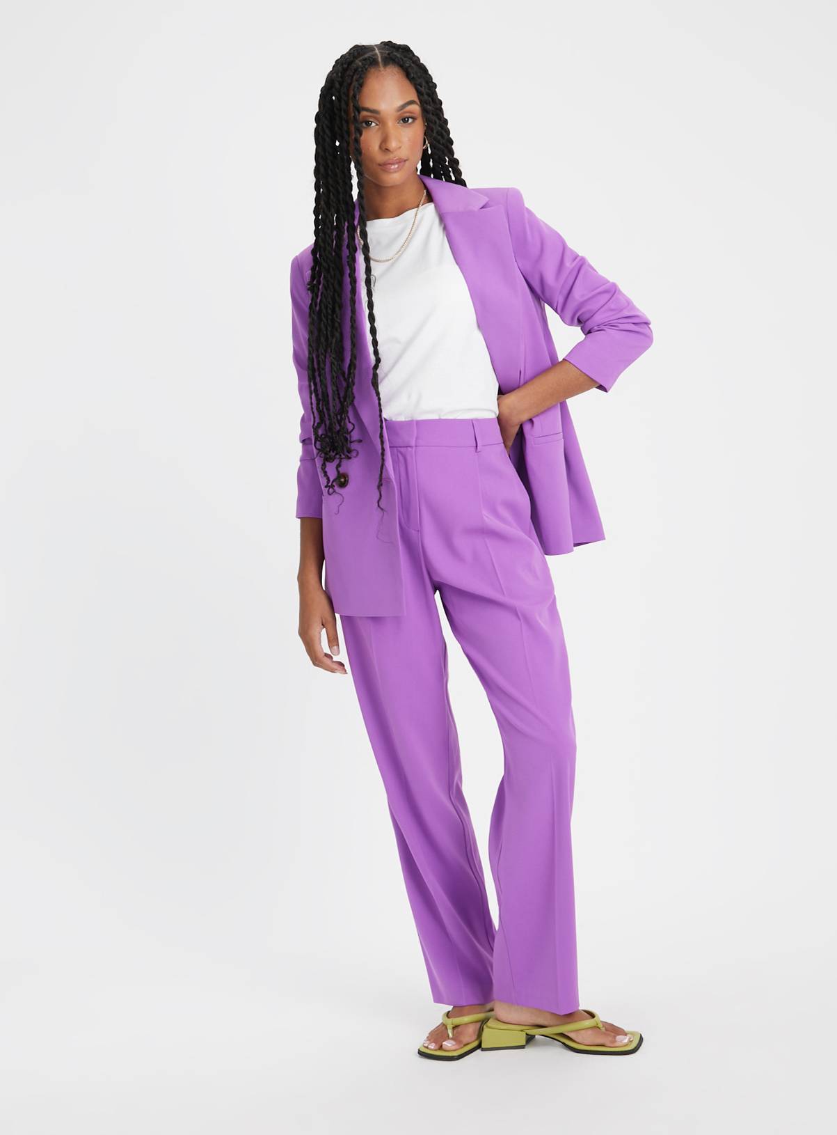 Purple Straight Leg Coord Trousers 14S - Image 2