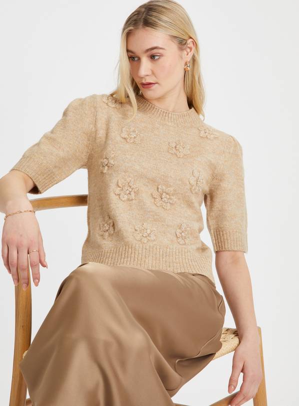 Oatmeal Flower Embroidered Jumper 20