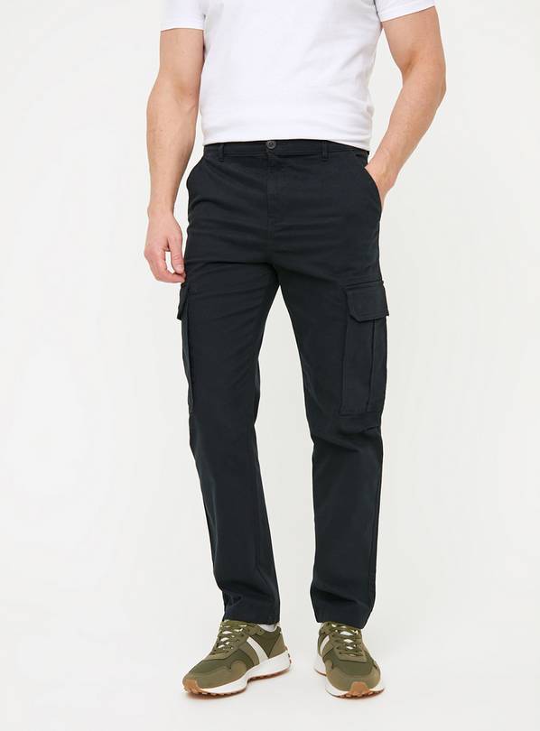 Black Core Cargo Trousers  34L