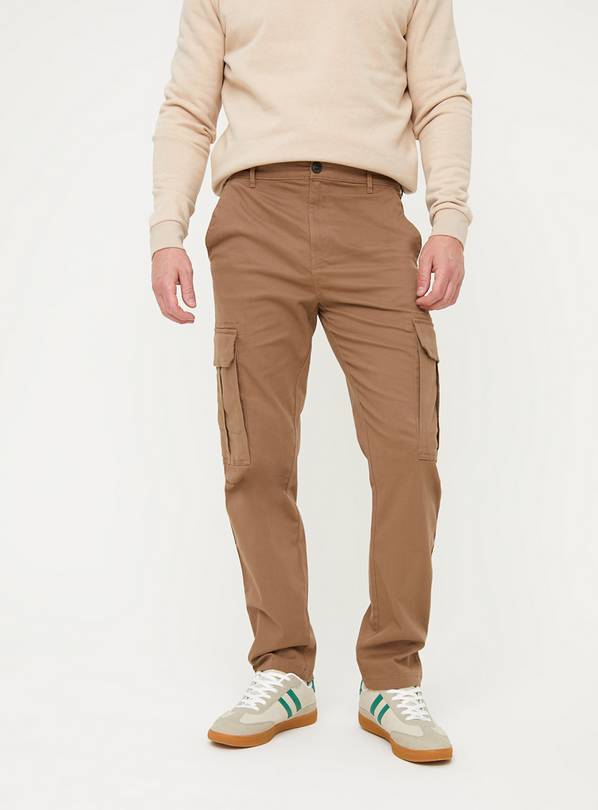 Buy Brown Core Cargo Trousers 30R, Trousers