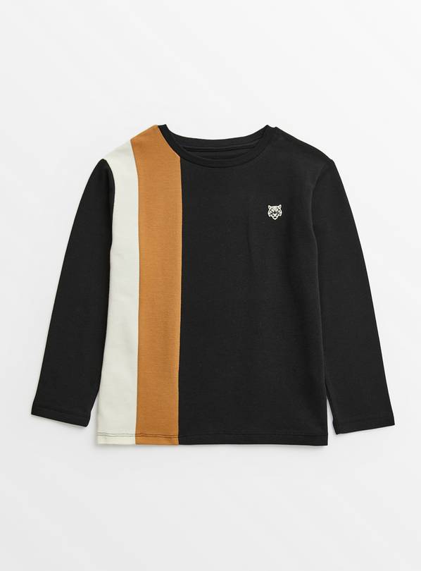 Buy Black Colour Block Long Sleeve Top 11 years Tshirts and shirts
