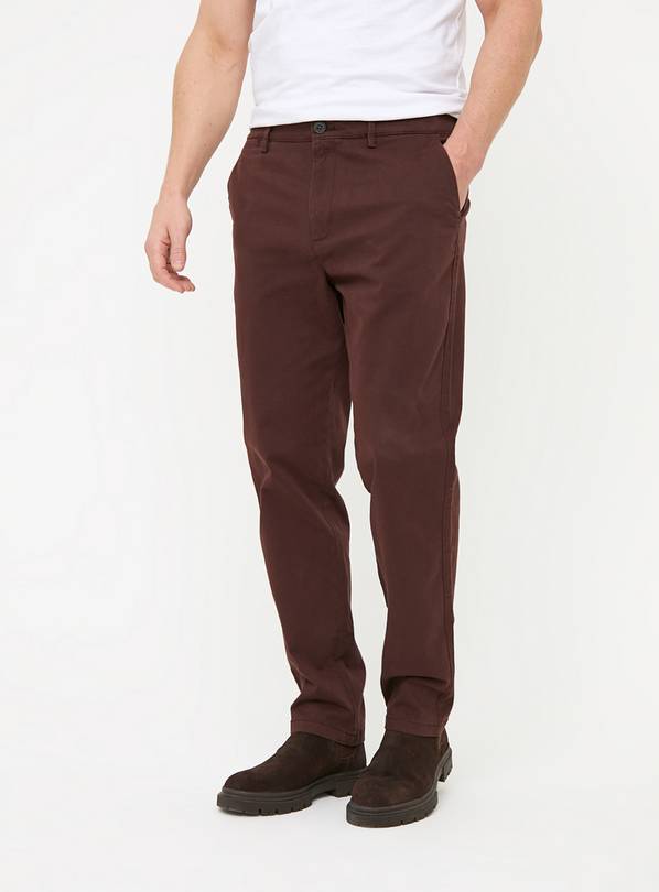 Brown Straight Leg Core Chino Trousers  36S