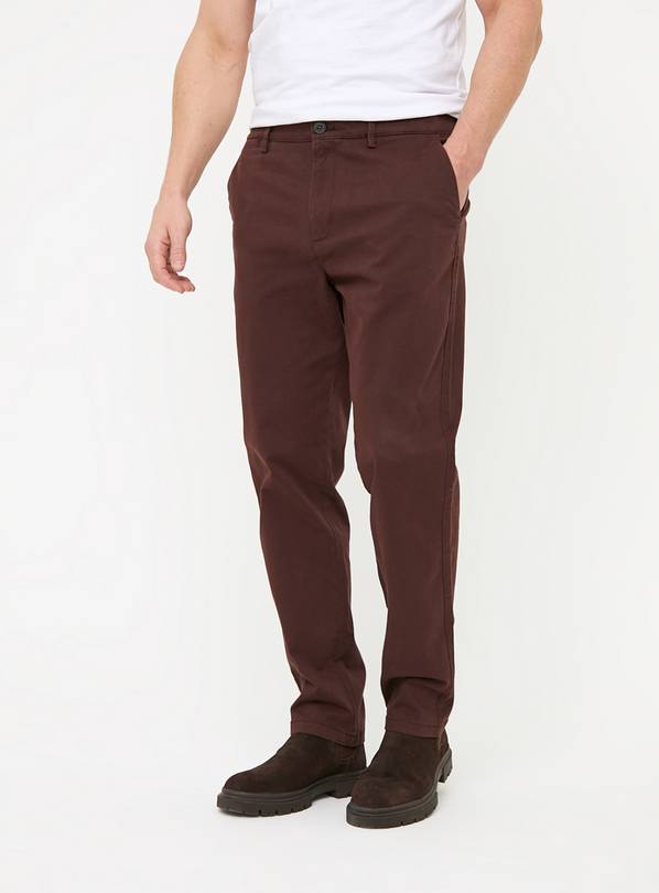 Brown Straight Leg Core Chino Trousers  44L
