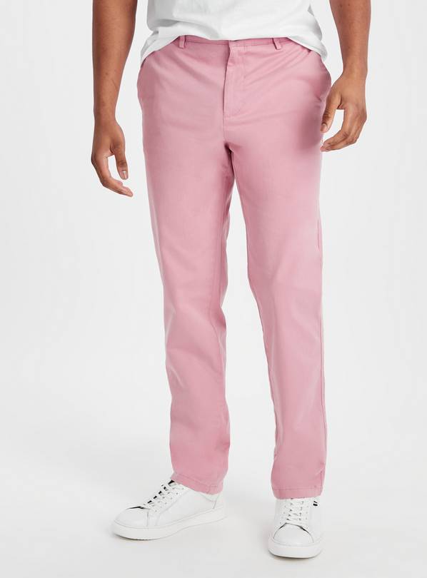 Pink Straight Leg Core Chino Trousers  32L