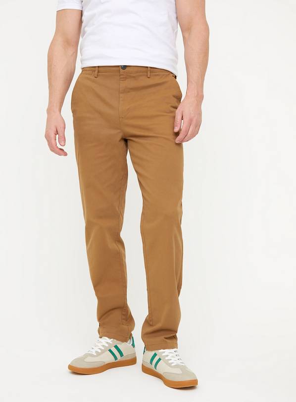 Tan Straight Leg Core Chino Trousers  30R