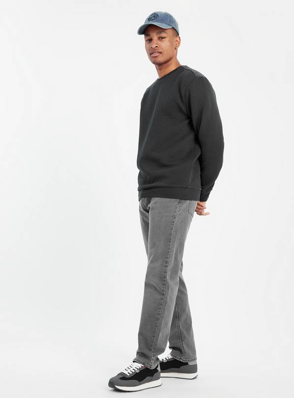 Ultimate Comfort Grey Straight Leg Jeans  36L