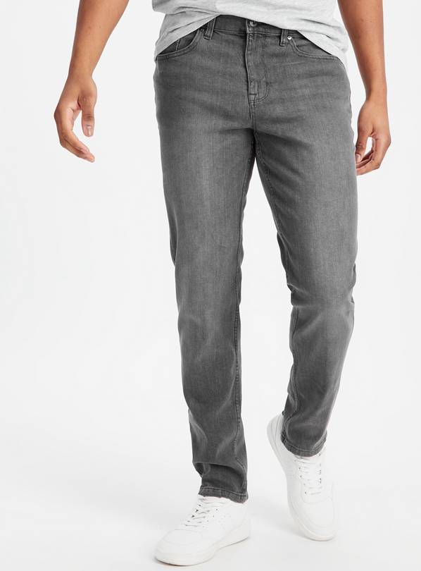 Mens grey wash store jeans