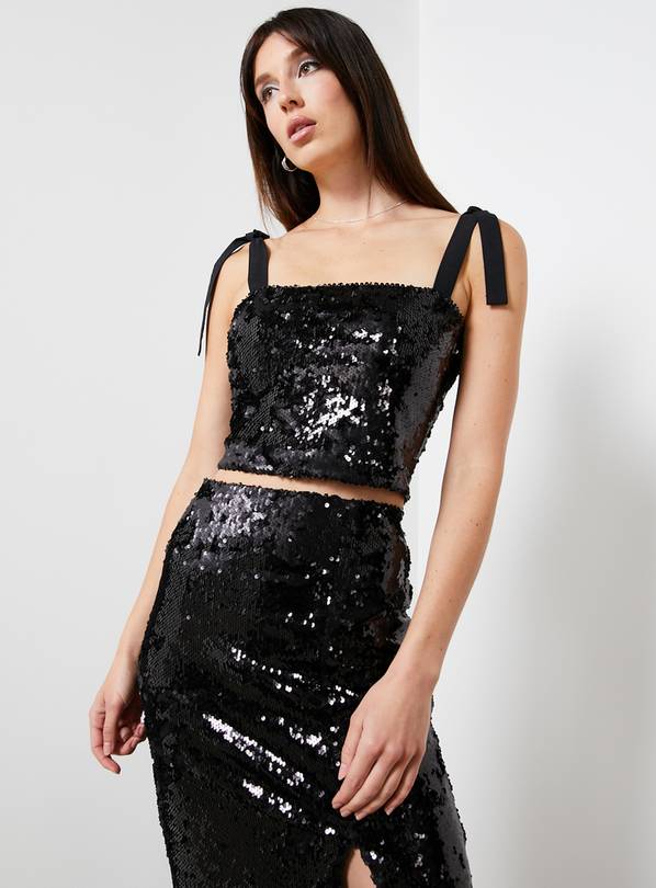 For All The Love Black Sequin Cami Top 8
