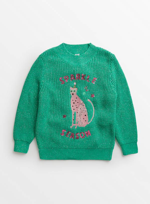 Green Sequin Tiger Jumper 10 years