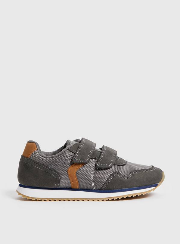Grey Colour Block Twin Strap Trainers 6 Infant