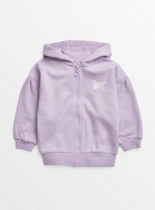 Buy Lilac Butterfly Zip-Through Hoodie 10 years | Tops and t-shirts | Tu