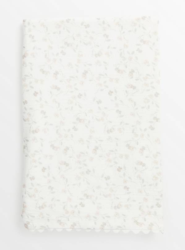 White Floral Gauze Blanket One Size