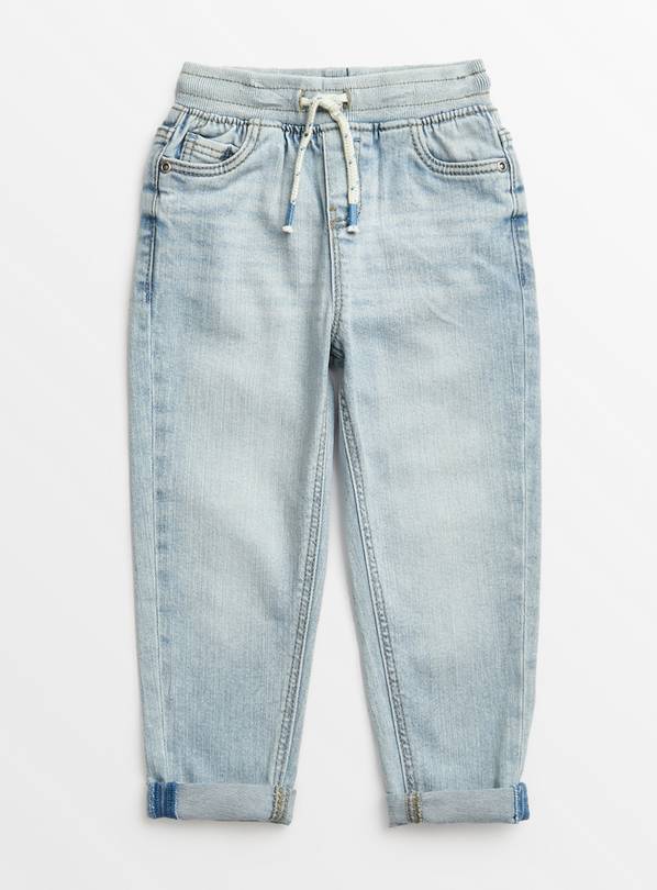 Washed Blue Ribbed Waist Denim Jeans 4-5 years