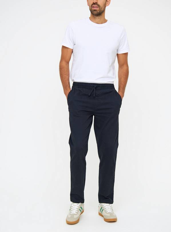 Black Straight Leg Pull On Chinos XL