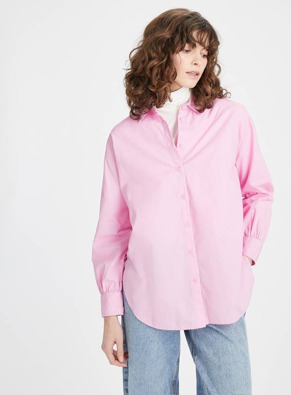 Pink Oversized Poplin Shirt 22