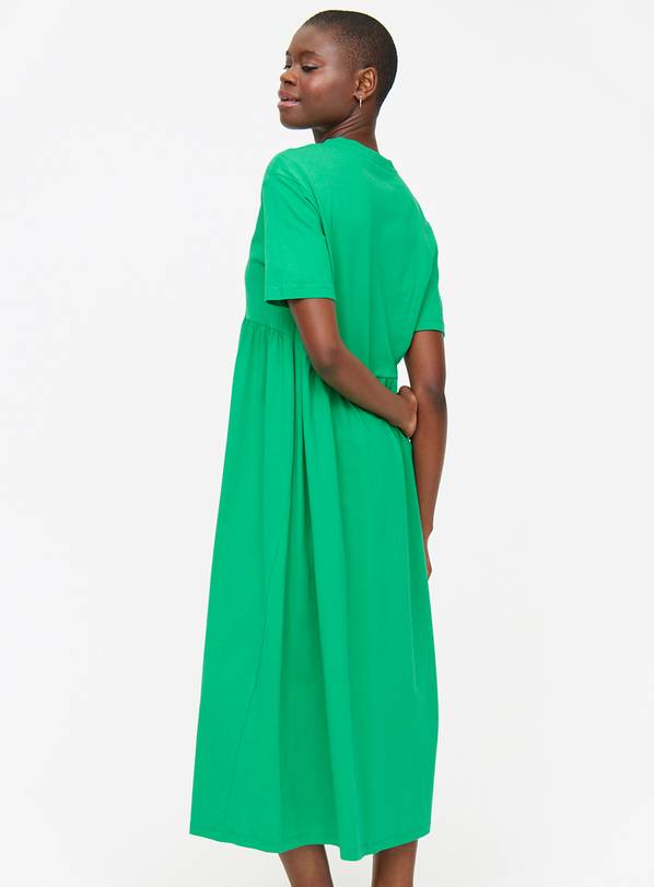 Green Tiered Midaxi T-Shirt Dress L