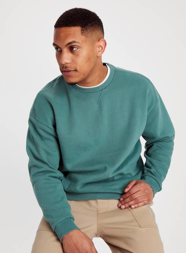 Teal Dropped Shoulder Sweatshirt XXL