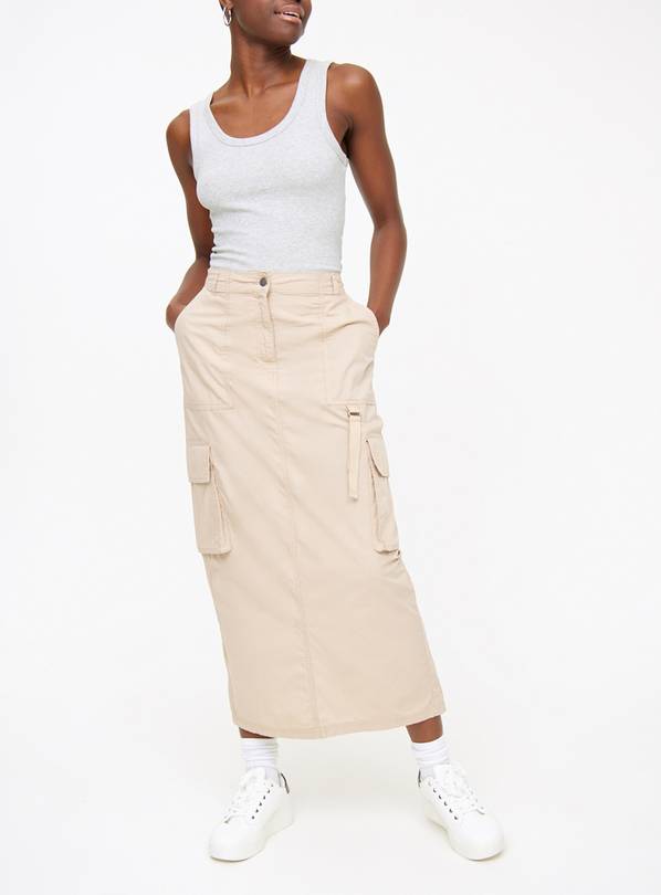 Stone Utility Cargo Maxi Skirt 8