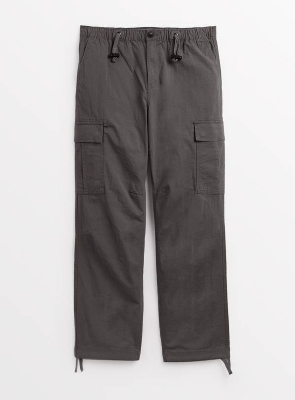 Charcoal Loose Fit Cargo Trousers  34R