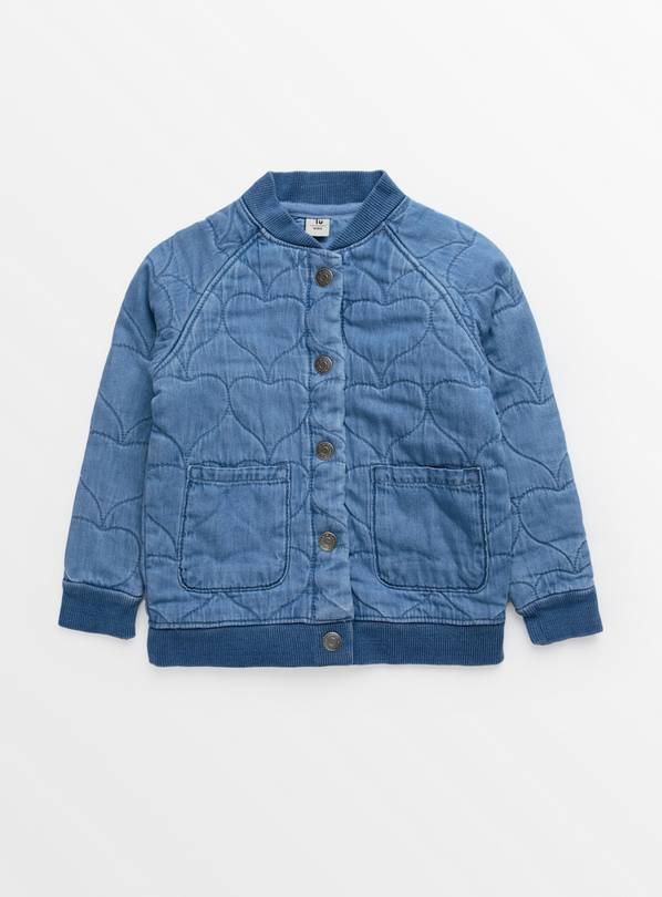 Denim Heart Quilted Bomber Jacket 1-2 years