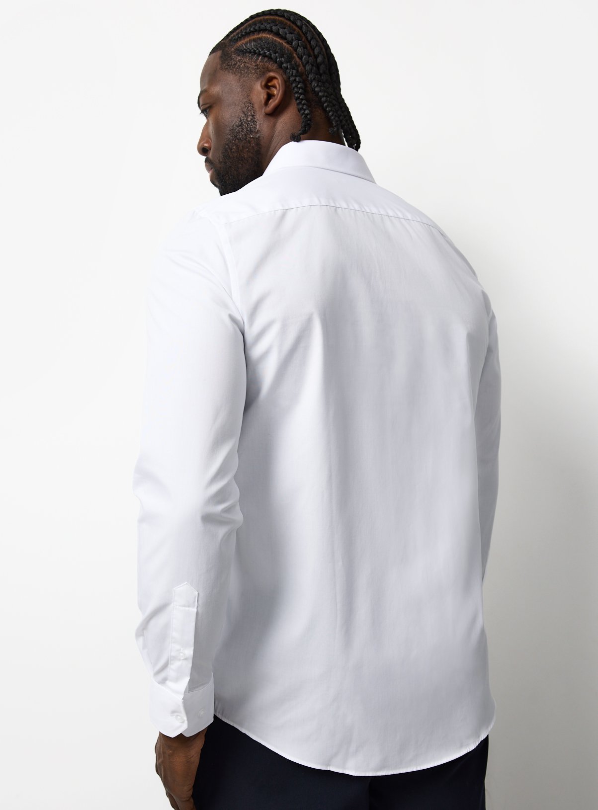 White Regular Fit Long Sleeve Shirts 2 Pack  19.5 - Image 5 thumbnail