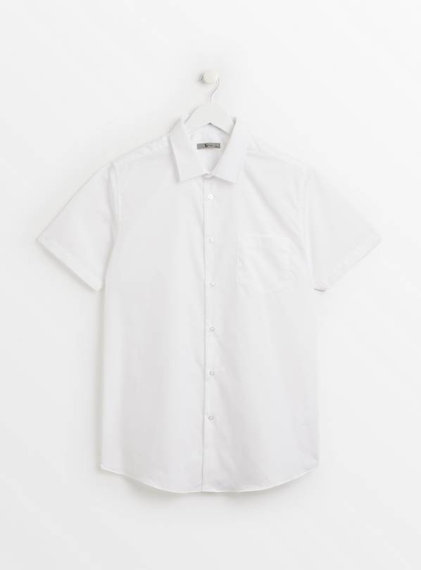 White Regular Fit Short Sleeve Shirts 2 Pack 19.5