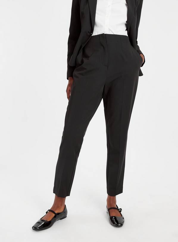 Buy Black Tapered Velvet Coord Trousers 10L, Trousers