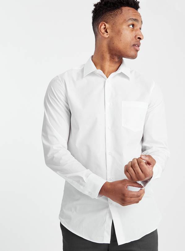 White Slim-Fit Long Sleeve Shirts 2 Pack 14.5