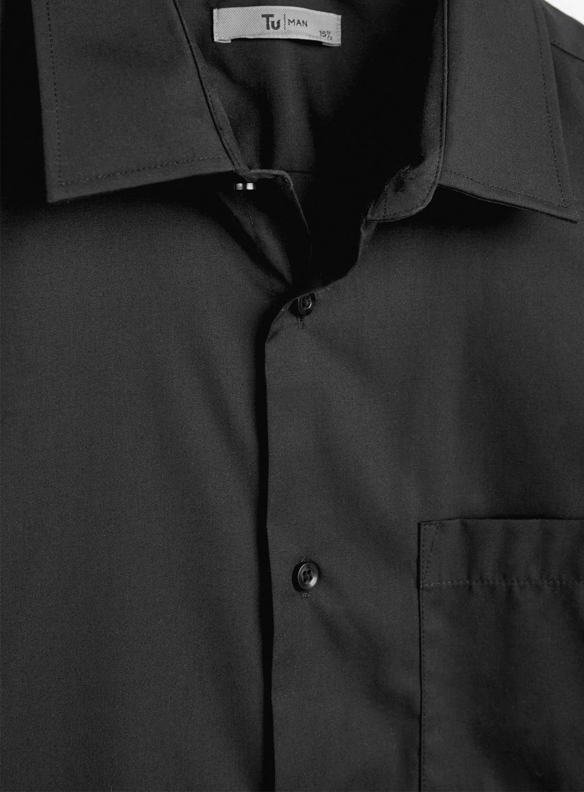 Black Regular Fit Long Sleeve Shirts 2 Pack 14.5 - Image 4