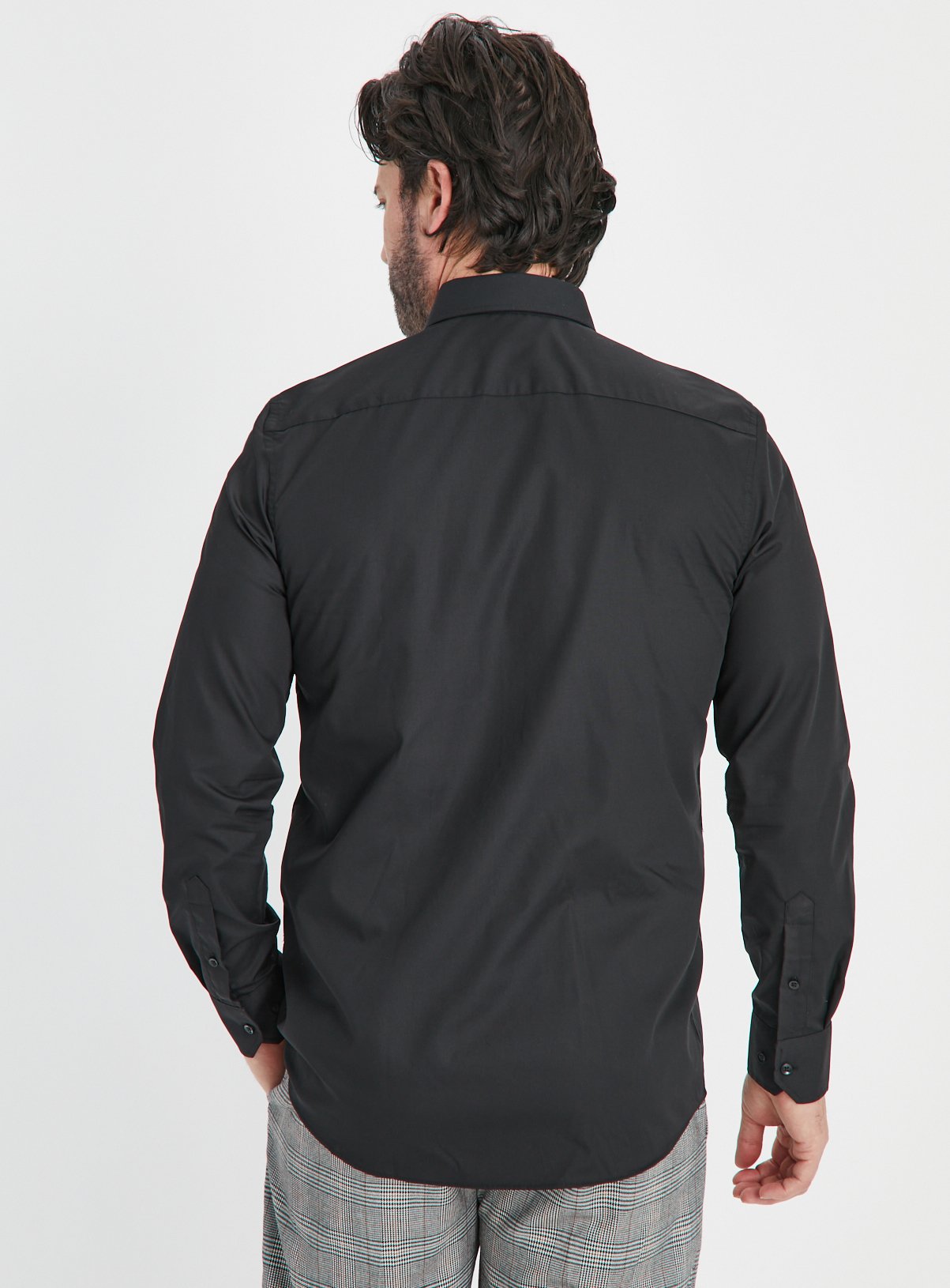 Black Regular Fit Long Sleeve Shirts 2 Pack 14.5 - Image 5 thumbnail