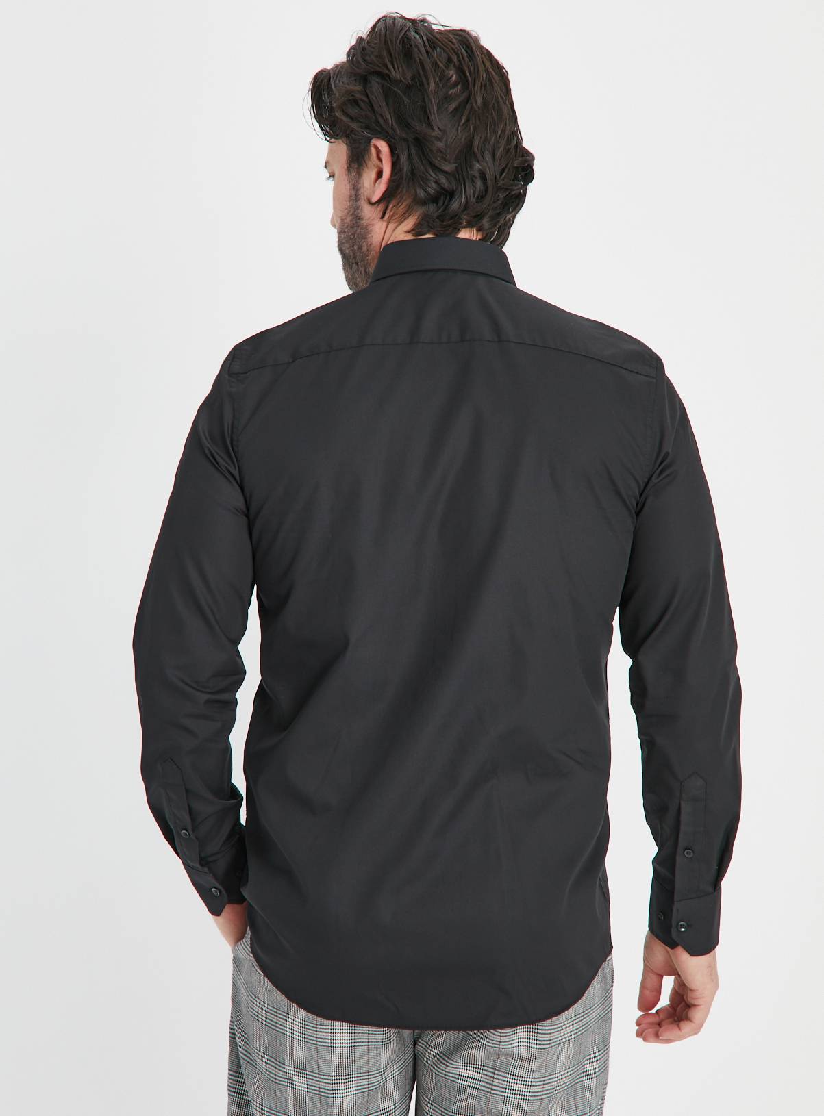 Black Regular Fit Long Sleeve Shirts 2 Pack 14.5 - Image 5